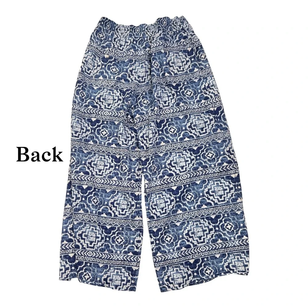 J. McLaughlin Sarong Overlay Palazzo Pants XL‎ Flowy Coastal Resort Boho Luxe